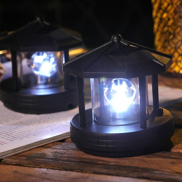 Kavoc Lampe Solaire LED Phare Rotatif Paysage Lampe Décoration de Jardin  (A) 