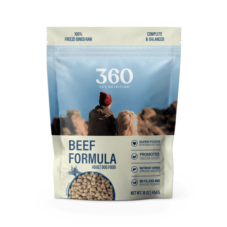 360 Pet Nutrition Beef Freeze Dried Dog Food, 16 oz photo 1