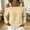 Yellow, variant on Metal Buckle Straps + Off-Shoulder – Women's Vacation Long Sleeve Top, Dropped Shoulder, Solid Color Casual Outfit Yellow，XL