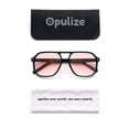 thumbnail image 3 of OPULIZE LUX Blue Light Glasses - Gaming & Computer Eyewear for Women Men - UV & Eyestrain Protection - Classic Aviator Style Glasses - Gradient Pink Lenses, Black Frame - Pack of 1, 3 of 8