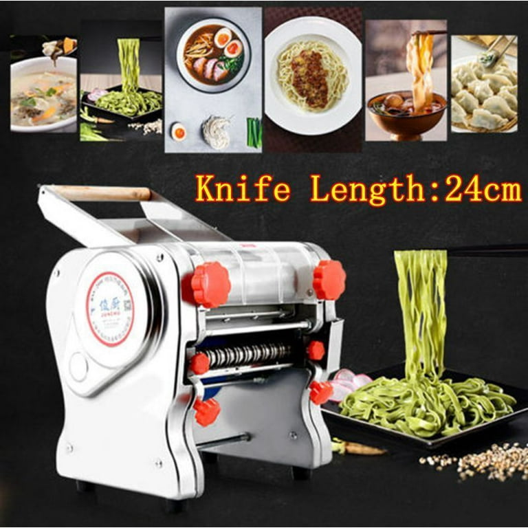 550W 110V Electric Pasta Maker Automatic Commercial Noodle Pressing Noodle  Machine with 3MM/9MM Dual Purpose Knife Cutter for Spaghetti Lasagna