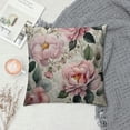 thumbnail image 2 of Rose Throw Pillow Covers Spring Nature Flowers Floral and Leaves Blossom Pink Gray Vintage Decorative Cushion Case for Merry Christmas Men Women Home Cotton Linen, 2 of 5