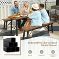 thumbnail image 6 of BLACK JAGUAR Outdoor Folding Bench Set of 2  55 Inches Long 2-3 Person Acacia Wood Backless Patio Dining Bench, 6 of 8