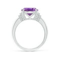 thumbnail image 2 of ANGARA Natural 4.3 Ct. Amethyst with Diamond Classic Ring in 14K White Gold for Women (Ring Size: 7), 2 of 9