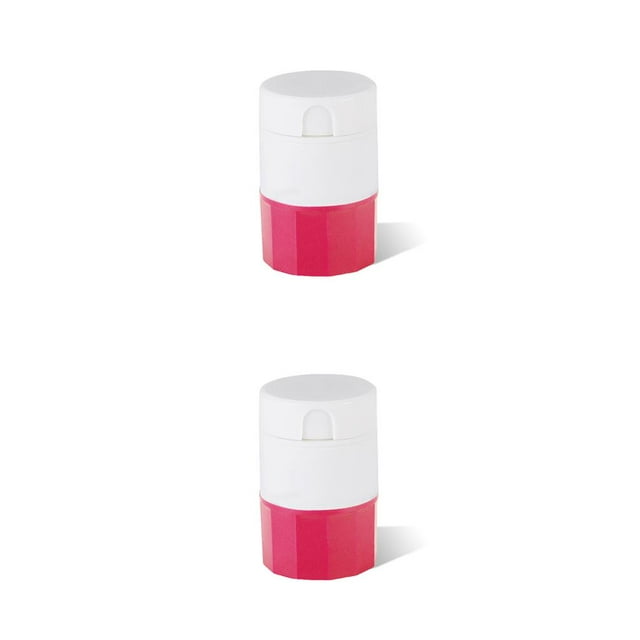 Decodeary Plastic Pill Splitter 4 Layer Water Cup V Shape Slot Adjustable Tablet Divider Household Office Grinder Grinding Tool Pink 2Set