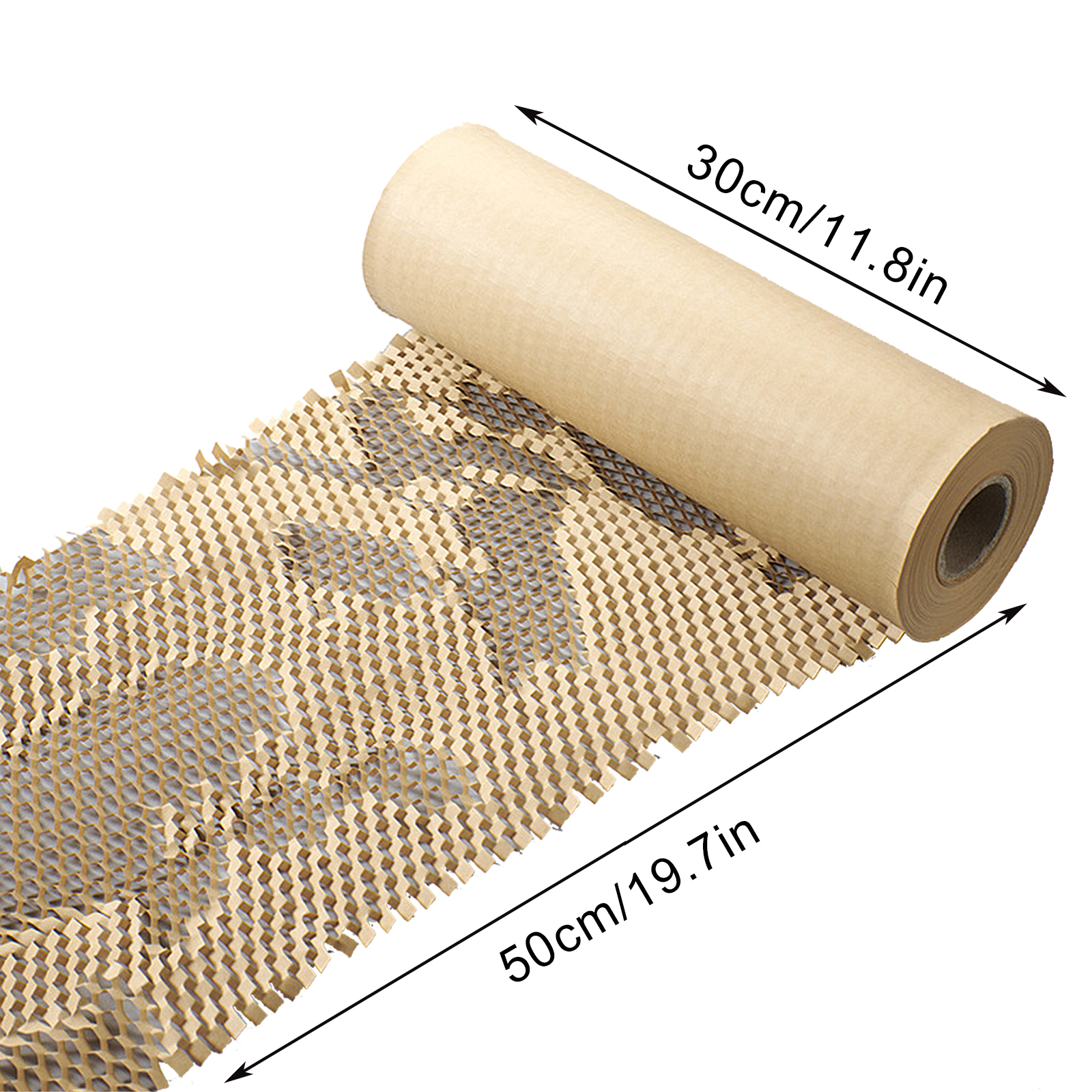 (Kraft color 30*50cm) Kraft paper honeycomb cushioning wrapping paper tear grid moisture-proof shock-absorbing filling paper (30*50cm) material kraft paper