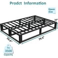 thumbnail image 6 of 10 Inch Queen Bed Frame with Steel Slat Support, Low Profile Queen Metal Platform Bed Frame Support Mattress Foundation, No Box Spring Needed / Easy Assembly / Noise Free, 6 of 8