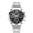 B, variant on Men's Business Stainless Steel Band Watch Classic Quartz Analog Display Luminous Date Window for Office Daily Wear - White Dial Silver Band