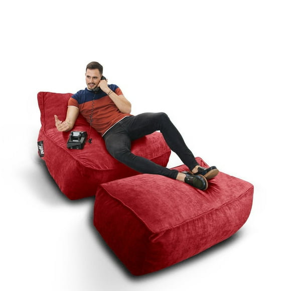Sillón Puff Loft Puff MX Gamuza Rojo Puff MX