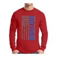 thumbnail image 1 of Awkward Styles Men's Autism Awareness American Flag Graphic Long Sleeve T-shirt Tops, 1 of 4