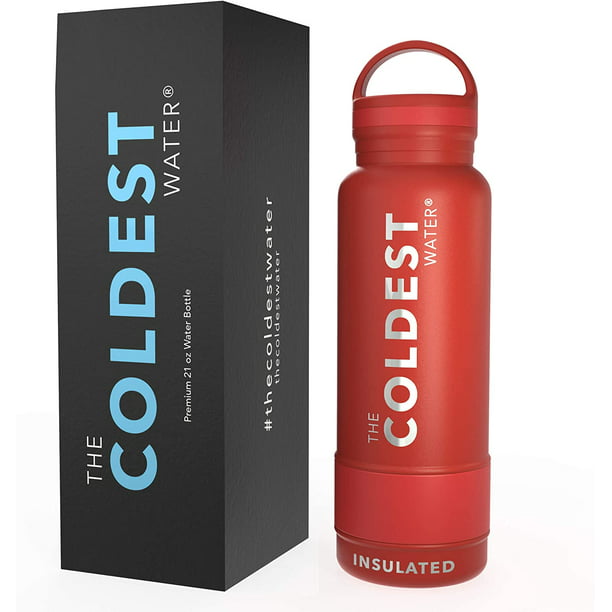 The Coldest Water Bottle 21oz Standard Mouth Insulated Stainless Thermos ( Crimson Red, 21oz) - Walmart.com