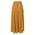 thumbnail image 4 of SXcggal Women's Summer Layered Skirt With Wooden Trim High Waist Elastic Lace Skirt With Ruffled Edge Stylish Comfortable Distinctive Women's Skirt, 4 of 5