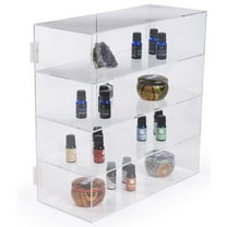 Displays2go Acrylic Countertop Display Case With 3 Shelves And Locking Hinged Doors (JH173)