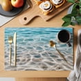 thumbnail image 2 of Ocean Water Ripple Placemats Set of 12 Summer Seaside Underwater Scene Place Mats Indoor Wipeable Table Mats Washable Cloth Dining Table Placemats for Kitchen Holiday Party Home Decor 13x19 Inch, 2 of 9