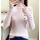 thumbnail image 5 of Suéter de cuello alto medio de estilo coreano para mujer, suéter adelgazante de otoño, jersey de manga larga ajustado, top de moda para mujer, 5 of 6
