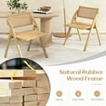 thumbnail image 6 of Costway Foldable Dining Chairs Set of 2 with Woven Rattan Backrest & Seat Rubber Wood Frame Natural, 6 of 8