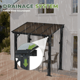 thumbnail image 6 of LazySunsets 8'x5' Hardtop Gazebo for Patio, Wall Mounted Gazebos Pergola with Sloped Roof, Outdoor Lean to Pergola, Heavy Duty Awnings for Small Space Decks, Black, 6 of 9