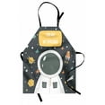 thumbnail image 1 of Astronaut Apron You Are My Spaceman Cosmic Doodle with Stars Rocket Moon Comet Galaxy UFO, Unisex Kitchen Bib Apron with Adjustable Neck for Cooking Baking Gardening, Grey Multicolor, by Ambesonne, 1 of 3