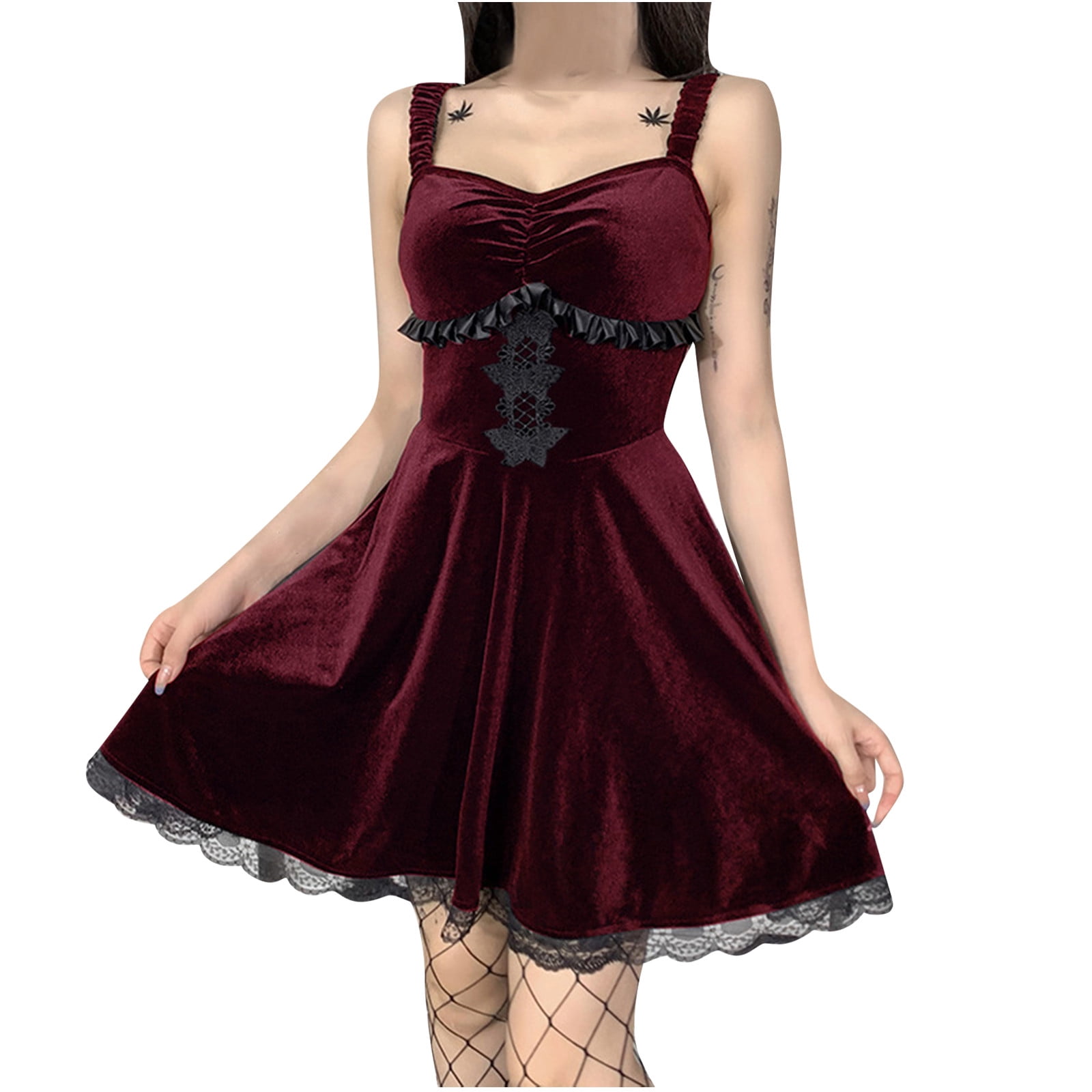 homecoming dresses short gothic short red and black dress