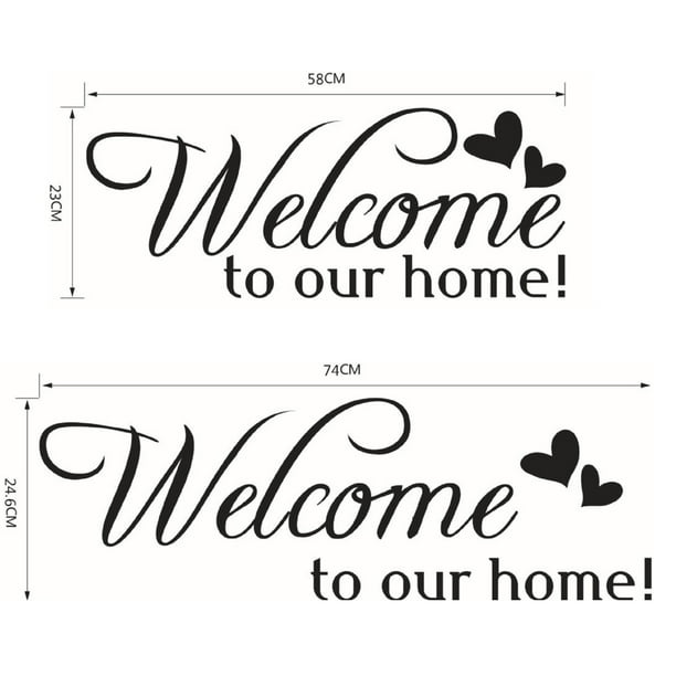 Neinkie Bienvenue à Ma Maison - Stickers Muraux pour la Porte Famille Devis  Autocollant Mot Signe Famille Décor Amovible pour la Maison de Porte de  Bureau 