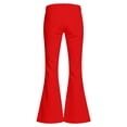 thumbnail image 5 of WhouRiu Girls Casual Flared Pants Fashion Solid Color Rigid Waist Trousers With Pockets Kids Back To School Comfortable Everyday Wear,9-10 Years, 5 of 7