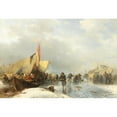 thumbnail image 2 of Carl Hilgers 24x18 Gold Ornate Framed and Double Matted Museum Art Print Titled - Winter Pleasures on the Ice, 2 of 4