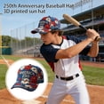 thumbnail image 5 of 250 Anniversary USA Hat, United States 250th Commemorative Hat, 3D Printed Baseball Caps , Adjustable 250 American Cap-I, 5 of 6