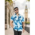 thumbnail image 3 of LA LEELA Men's Hawaiian Shirts Short Sleeve Button Down Shirt Men's Casual Shirts Holiday Tropical Beach Summer Party Shirts for Men Funny S Lapis, Floral, 3 of 5