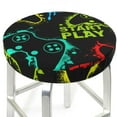 thumbnail image 6 of Goofa Play Game Start Printed Stool Covers Round, Waterproof Round Bar Stool Covers Anti-Slip Round Bar Stool Seat Cover with Elastic Bands Durable -14 inch, 6 of 7