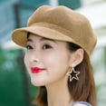 thumbnail image 2 of CoCopeaunts Summer Octagonal Cap Straw Women Beach Thin Newsboy Cap Painter Adjustable Rope Knitted Beret Mesh Breathable Boinas Para Mujer, 2 of 5