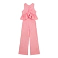 thumbnail image 7 of BRELIL Women's Two Piece Plaid Sets Round Neck Sleeveless Peplum Top Wide Leg Pants Boho Casual 2 Piece Outfits Summer Matching Lounge Travel Tracksuit, Pink M, 7 of 7