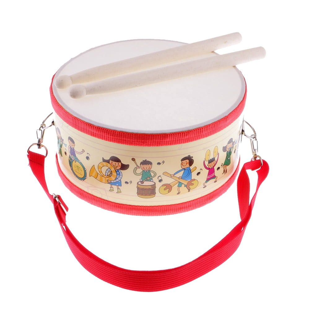 yotijay Small Hand Drum Snare Drum with Sticks Belt Set for Children Christmas Birthday