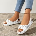 thumbnail image 7 of Womens Summer Open Toe Flats Sandals Ladies Slip on Platform Fish Mouth Sandals Outdoor Ankle Straps Walking Shoes Causal Comfortable Beach Dressy Shoes White 5.5, 7 of 7