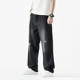 thumbnail image 4 of Ruiatoo Men's Baggy Denim Jeans Loose Fit Ripped Distressed Jean Hip Hop Vintage Skater Dance Pants Streetwear Black 36, 4 of 5