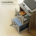 thumbnail image 4 of HOMCOM 2 Drawer Vertical File Cabinet with Silent Slides, Farmhouse Filing Cabinet with Barn Doors for A4/Letter Size, Printer Stand, Distressed Gray, 4 of 9