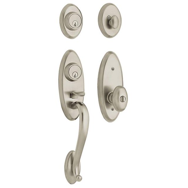 Baldwin 853451502DC Landon Two Point Handleset, Satin Nickel - 2 Double Cylinder