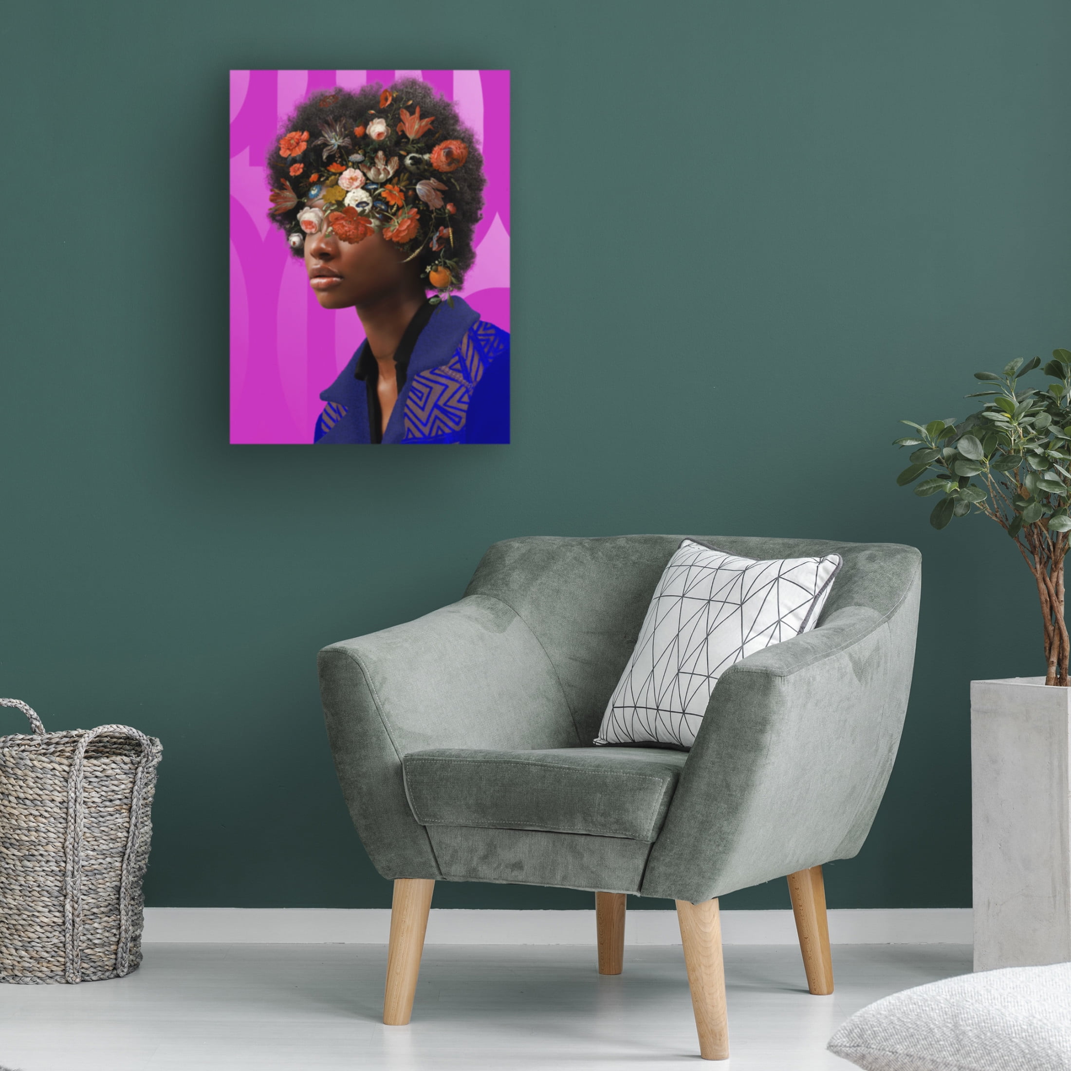 Canvas Wall Art - NUMA Art 'Black and Bloom 1' Wall Art for Living Room, Bedroom, or Office Décor by Trademark Fine Art - 24 x 32 Inches