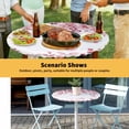 thumbnail image 6 of Elastic Fitted Round Tablecloth, Pink Eucalyptus Leaves Waterproof Stretch Table Cover for 45"-54" Tables, Summer Botanical Watercolor Washable Outdoor Tablecloths for Patio, Picnic, Camping, 6 of 9