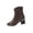 Brown Boots, variant on Pointed Toe Button Plaid Chunky Heel Ankle Boots Women Leather Block Heel Boots for Street Style Black 36