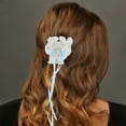 thumbnail image 2 of Unique Bargains 1 Pc Claw Clip Fashion Scalloped Ribbon Hair Clip Blue, 2 of 5