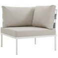 thumbnail image 6 of Modway Harmony 7 Piece Outdoor Patio Aluminum Sectional Sofa Set in White Beige, 6 of 8