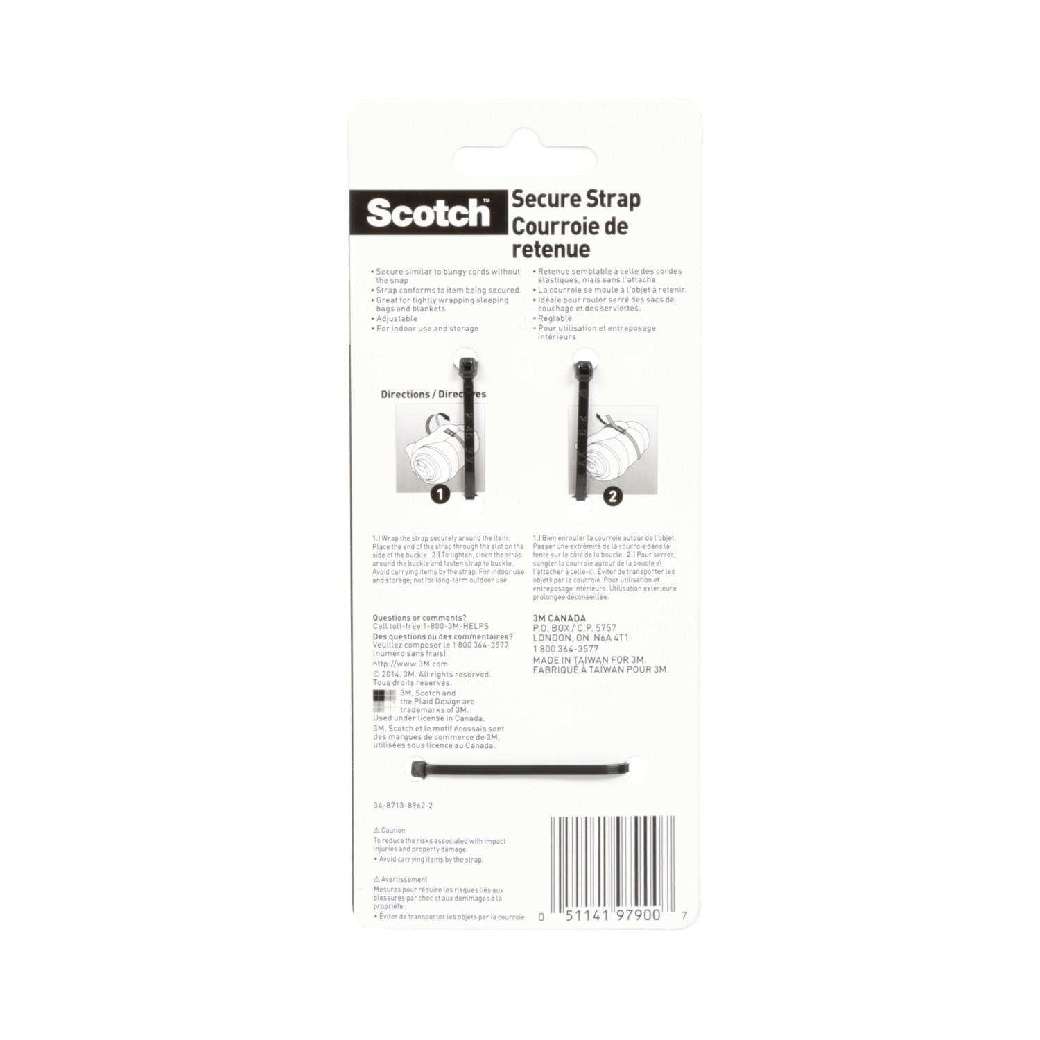 Scotch™ 51 mm x 91 cm (2 in x 3 ft) Secure Strap, Black