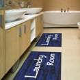thumbnail image 5 of Ottomanson Non-Slip Rubberback Text 2x3 Laundry Room Rug, 26" x 35", Black/Blue, 5 of 8