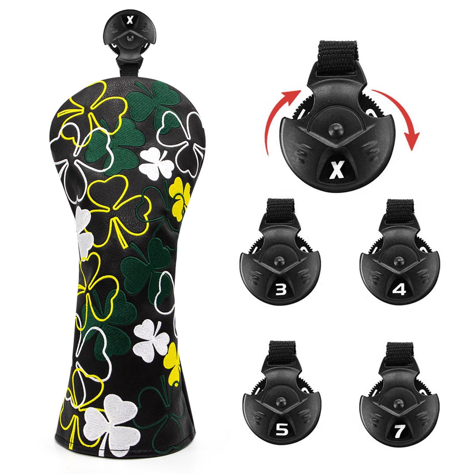 DimyFew Golf Club Head Cover Embroidered Patterned Water Resistant with Tags Hybrid Head FW