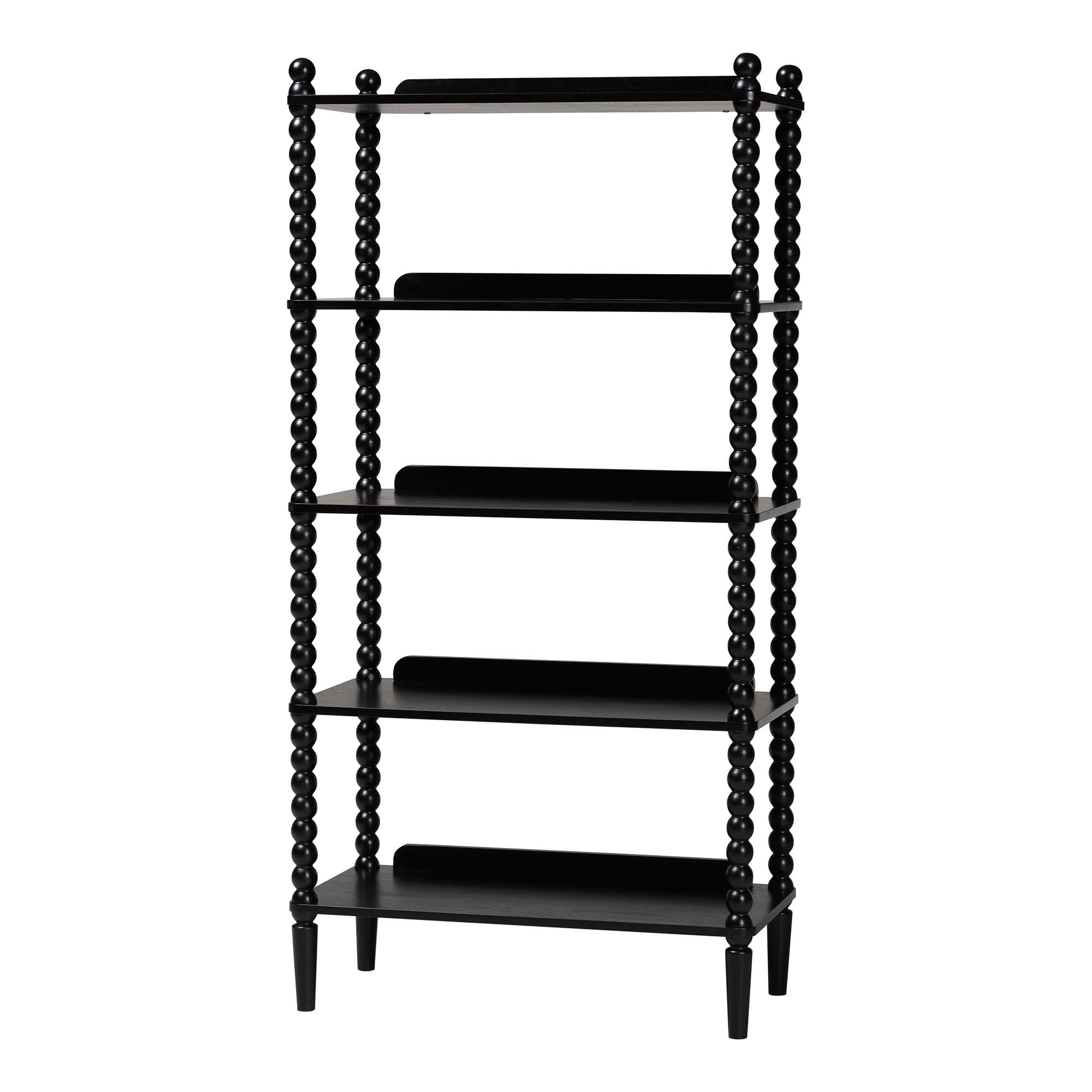 Baxton Studio Lucera Farmhouse Display Shelf, 5-Tier, Black