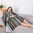 thumbnail image 5 of Oversized Wearable Blanket Hoodie,Colorful Geometric Diamond Striped Pattern Sherpa Blanket Hoodie with Super Pockets,Super Warm Fuzzy Pullover for Women & Men, 5 of 6