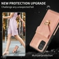 thumbnail image 3 of Crossbody Wallet Women Case for Samsung A51 4G,[RFID Blocking] Credit Card Holder with Should Strap,Premium PU Leather Purse Metal Buckle Folio Flip Cover for Samsung Galaxy A51 4G, Rosegold, 3 of 8