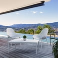 thumbnail image 2 of Compamia Sky 3 Piece Patio Conversation Set in White, 2 of 4