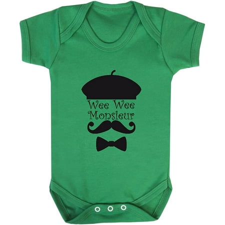

Wee Wee Mur Paris France Baby Bodysuit One Piece Kelly Green 24 Months