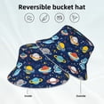 thumbnail image 2 of Lukts Planets and Stars Print Double-Side-Wear Reversible Reflective Bucket Hat Travel Beach Hat, 2 of 6